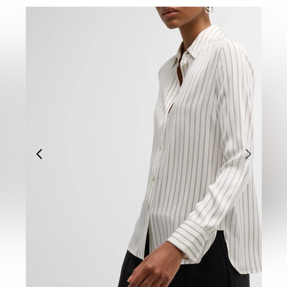 Vince Striped Silk Blouse - Picture 7 of 7
